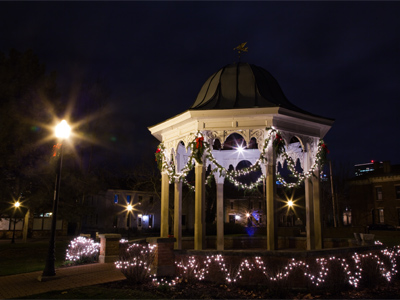 There will be a wedding in this gazebo on Christmas Eve.