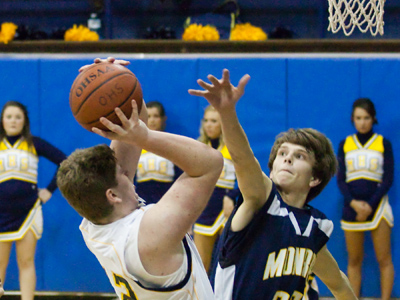 Two teams with identical school colors battled it out.