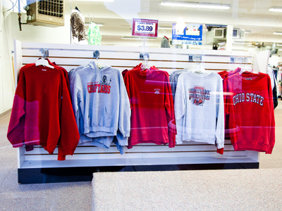 Those pacesetters of style at the Goodwill store never let a holiday pass without a special color-themed display.