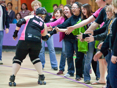 A piece of purple tape on the track was all that separated spectators from competitors, so taking photos was easy.