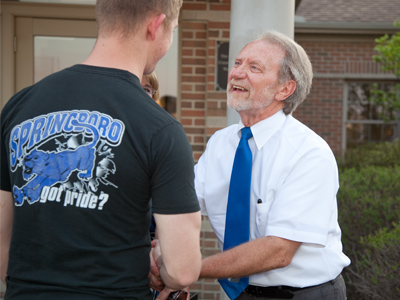 Overwhelmed by the show of support, Dr. Malone was congratulated by students, friends and family.