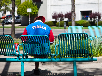 Scratching lottery tickets.
