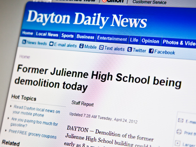 Preservationists being protest.  Alumni being sadness.