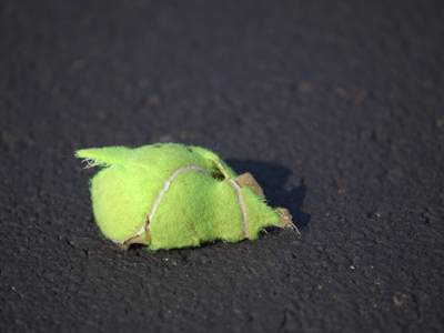 One of my nephew`s particularly strong serves.