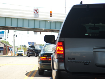 No left turn.  Why are you signalling to turn left?