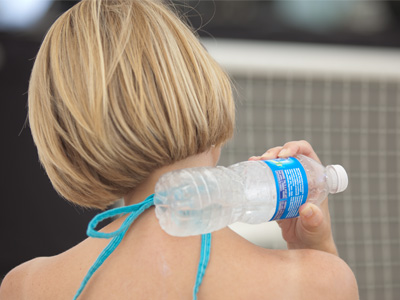 Even the water bottle was sweating.