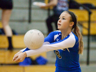 Although this happens constantly during a volleyball game, it`s pretty rare to capture a photo of it.