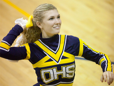 Tragedy at the Stadium:  Spectator knocked unconscious by knotted spirit towel thrown by enthusiastic cheerleader.