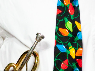 What the trumpet player wore.