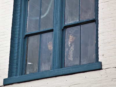 Keeping watch over Canal Street.