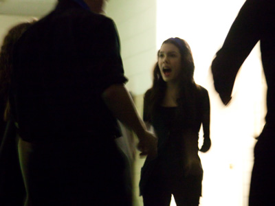 Last-minute rehearsal before the show.