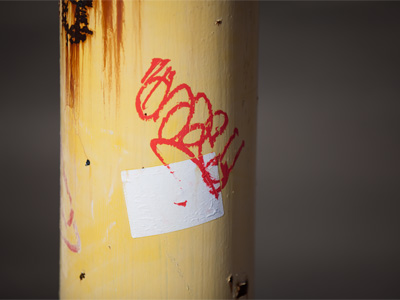 Now from his pocket quick he flashes, the crayon on the wall he slashes. PAUL SIMON