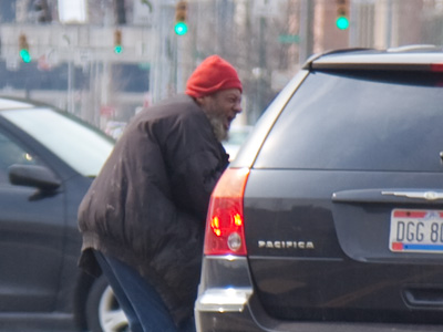 The local panhandler now offers drive-through service (see August 8 and January 24, 2012).