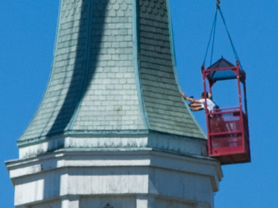 Oh, so there are two people working inside that little cage.  I hope they get along really well.