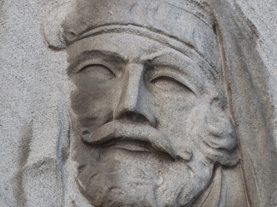 William Caxton introduced the printing press to England.  Great, so why is he on the side of a building in Dayton?