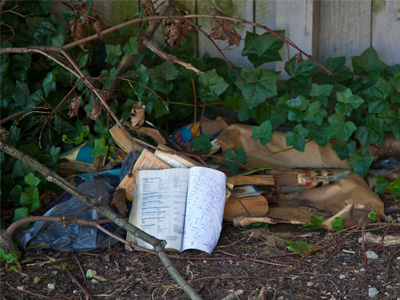 Back alley reading room.