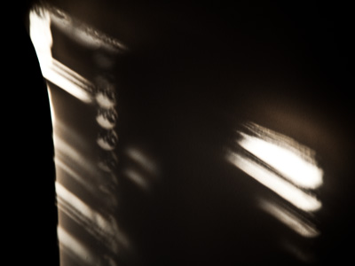 Tree branches are projected onto the wall of my room.