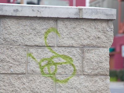 The green paint vandal strikes in Dayton.