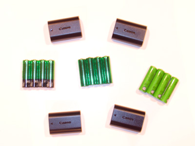 Lots of freshly-charged batteries.  These batteries and their chargers probably cost more than your camera.