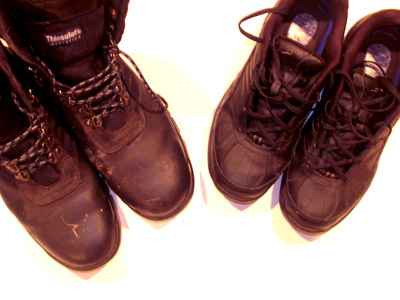 And footwear appropriate for a religious service followed by an outdoor soccer game (quite possibly in the rain).