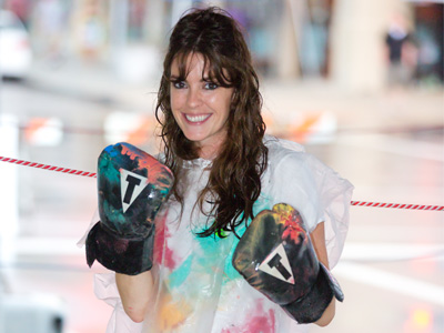 My neighbor the painter, slightly damp.