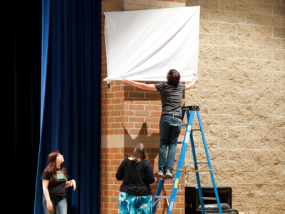 Last minute changes before the show.