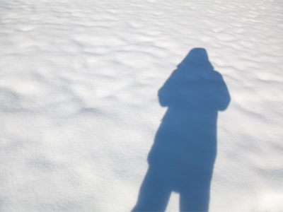 Snow, ice and water absorb red and yellow light, leaving blue for our eyes to see.