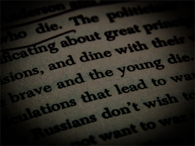 Unfortunately, this statement is still true:  The politicians sit home pontificating about great principles, make the decisions, and dine with their wives and families, while the brave and the young die.  ROBERT F. KENNEDY
