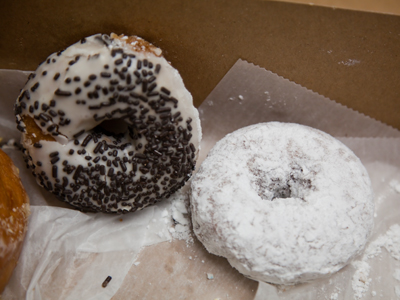 Powdered sugar fell this morning like snow.