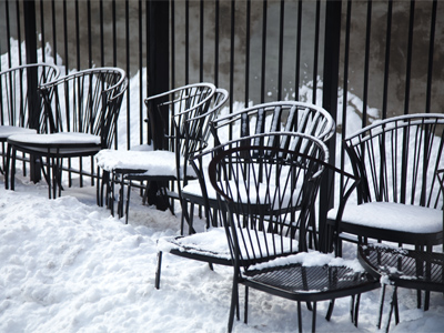 Come on, there are plenty of seats outside on the patio!