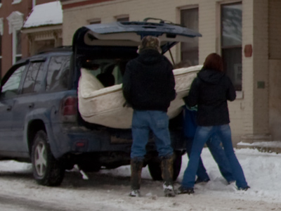 King size mattress, queen size car.