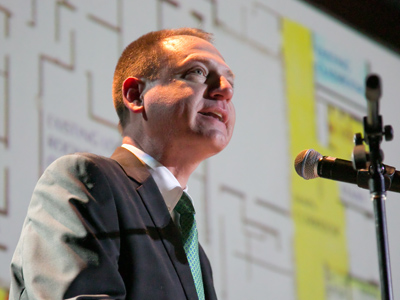 Dan Meixner, president of Chaminade Julienne Catholic High School, announces a bold $20 million campaign.