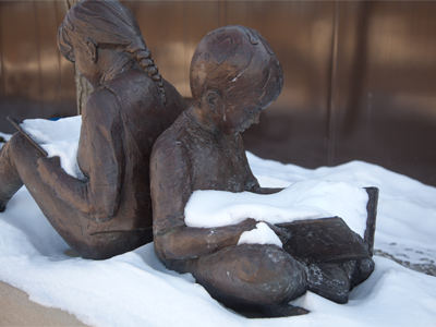 SNOW DAY!  Let`s sit outside and read books.