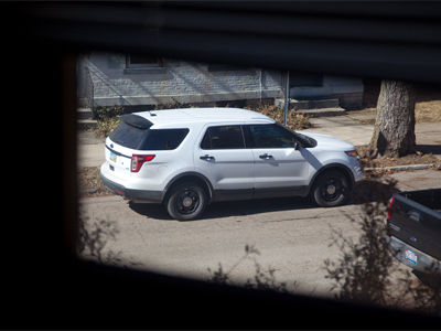 A pretty ordinary car, but when there are three exactly like it parked illegally outside, it`s obviously a police vehicle.