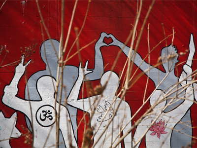 Peace and love on Fourth Street.