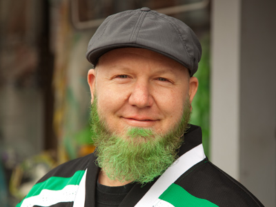 He said he hoped the green color would wash out in a day -- otherwise he`ll have to shave it off.