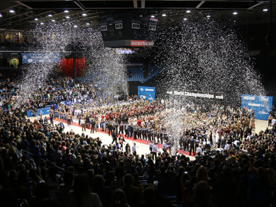 After the competition ends, the celebration begins.