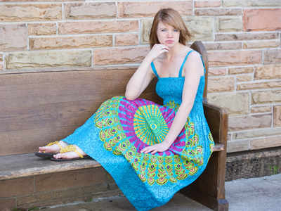 A church pew in downtown Dayton.