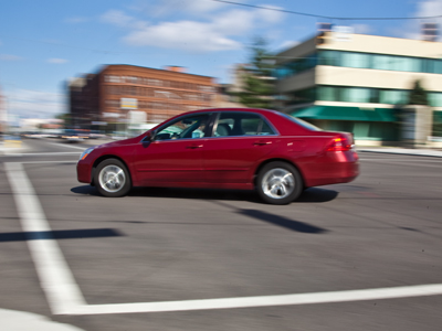 Panning random cars at an intersection.