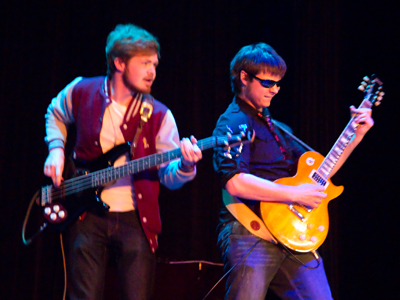 After eighth period, there`s a rock band.  My high school was never like this.