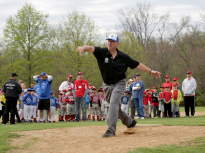 The mayor throws out the first pitch, and Little League`s 75th season has officially begun.