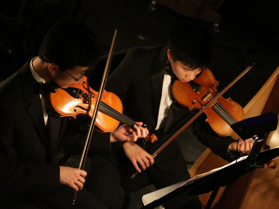 One of the violinists had `The Catcher in the Rye` under the chair.