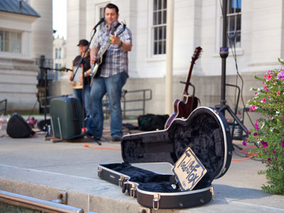 The musician`s paycheck.