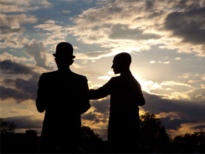 The Wright brothers at sunset.