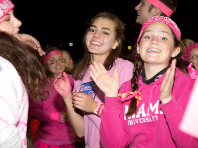 In October, every school`s color is pink.