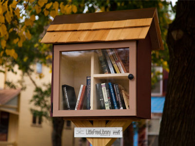 A free book exchange has appeared in the park nearby.