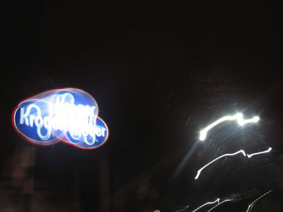 It`s rare for me to go anywhere at night, especially if it`s cold and rainy, but my ugly sweater project required it.