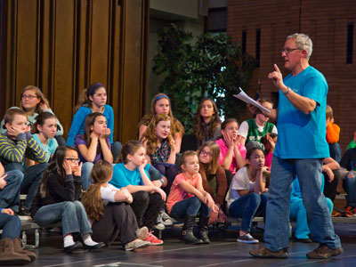 Pep talk before the concert.