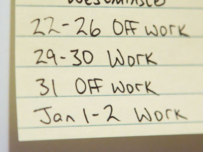 My long vacation is halfway over already.