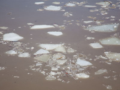 The Great Miami River, on the rocks.